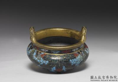 图片[2]-Copper incense burner with grapevine decoration in cloisonne enamels, late Ming to early Qing dynasty-China Archive